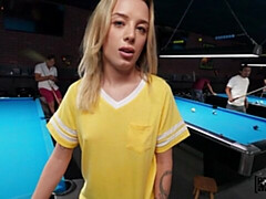 Blonde girlfriend with round ass Ashlyn Angel fucked by big cock