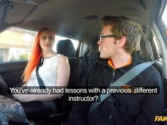 Tattooed Redhead Craves A Big Dick Fake Driving School