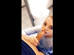 Petite Young Girl Sucks BBC of Walmart Manager in Store Bathroom on Break