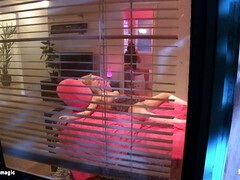 Towheaded college girl taut corded and boned (Mark Davis, Kaylee Hilton)