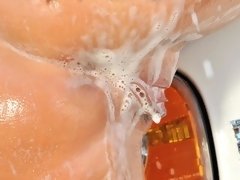 デカ尻, デカパイ, ビキニ, 淫乱熟女, 一人, ストリッピング, タトゥー, 濡れ