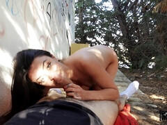 お尻, 茶髪の, ハードコア, イタリア人, アウトドア, ハメ撮り, オマンコ