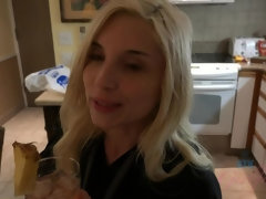Cul, Blonde, Sucer une bite, Éjaculation interne, Petite amie, Petite femme, Pov, Vibromasseur