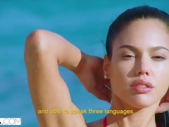 Strand, Blasen, Braunhaarige, Zierlich, Pornostars, Reiten, Jungendliche (18+), Titten