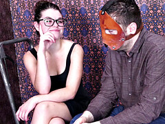 Brunette drinking piss