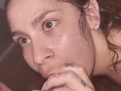 Leie, Grosser schwanz, Schwarz, Blasen, Milf, Sauna, Ablutschen, Ehefrau