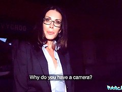 Shay Sight's MILF teacher gives a deepthroat POV blowjob in public