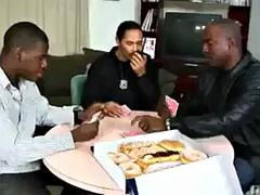 Verga grande, Negro, Gordita, Ébano, Grupo, Grupo, Sexo duro, Interracial