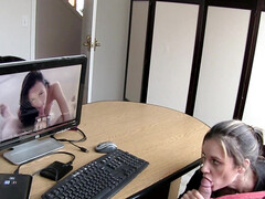 Américain, Couple, Mignonne, Érotique, Maman, Bureau, Culottes ou slips, Nénés