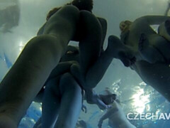 Lesbian underwater orgy
