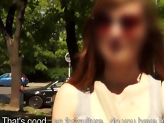 Euro babe fucked outdoors in public
