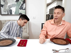 18, お尻, デカチン, フェラチオ, ハードコア, ティーン, 三人, オッパイの