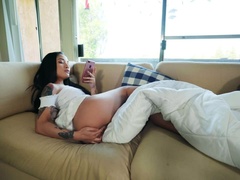 Asiatisch, Arsch, Schwarz, Masturbation, Natürlichen titten, Zierlich, Solo, Tätowierung