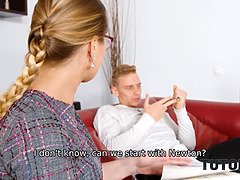 バック, 眼鏡, 熟年, オマンコ, ロシア人, 剃毛, フェラする, 教師