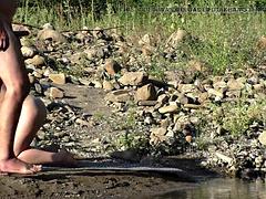 Enthousiasteling, Strand, Grote lul, Grote mammen, Sperma shot, Hardcore, Openbaar, Vrouw