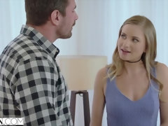 美女, ブロンド, フェラチオ, チン, 顔射, ハードコア, 馬乗り, ティーン