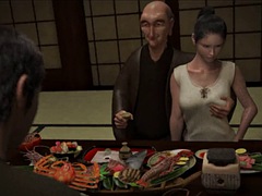 Tridimensionnel, Anal, Asiatique, Grosse bite, Éjaculation interne, Partouze, Béant, Nénés