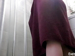 素人, 舞台裏, 大学生, フェティッシュ, 小柄, シャワー, 一人, のぞき