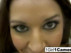 Sexy Ann Marie Rios plays with her pussy