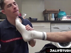 Leie, Grosser schwanz, Blasen, Kehlenfick, Schwanz, Schwul, Handjob, Hardcore