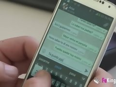 Leie, Blasen, Braunhaarige, Paar, Hd, Küssen, Masturbation, Natürlichen titten