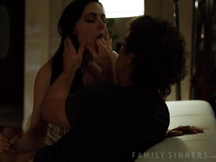 Américain, Cul, Sucer une bite, Brunette brune, Famille, Talons, Embrassement, Nénés