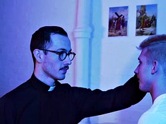 Gay catholic eats ass and rides cock