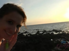 Enthousiasteling, Strand, Pijpbeurt, Bruinharig, Latijnse vrouw, Gezichtspunt, Dikke tepels, Kut duiken