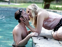 ブロンド, フェラチオ, 巨乳な, なめる, 熟年, 淫乱熟女, オマンコ, オッパイの