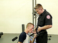 アナル, デカチン, フェラチオ, ゲイ, ジム, ユニフォーム