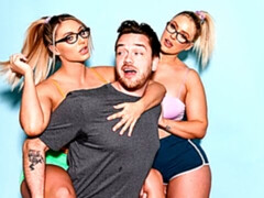 素人, デカパイ, ブロンド, フェラチオ, 茶髪の, 女 人男 人, タトゥー, オッパイの