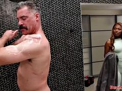 Verga grande, Negro, Mamada, Ébano, Peludo, Interracial, Masaje, Aceite