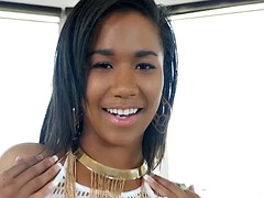 Zwart, Pijpbeurt, Bruinharig, Sperma, Interraciaal, Masturbatie, Tiener, Tieten likken