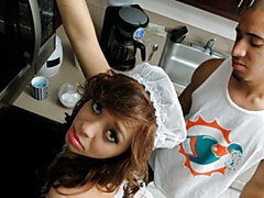 18, デカ尻, デカチン, フェラチオ, バック, 自然山雀, 赤毛, ショートヘア