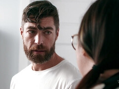 69, アナル, ベッドルーム, デカパイ, フェラチオ, 手コキする, シーメール, 靴下