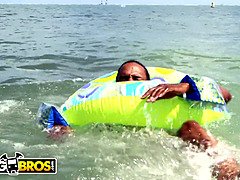 Kont, Strand, Grote lul, Grote mammen, Badpak, Lul, Zwart, Hardcore