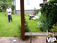 美人, ブロンド, チェコ, ヨーロピアン, オマンコ, 剃毛, オッパイの, 妻