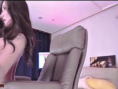 美女, デカパイ, 韓国人, 下着, オナニー, 一人, オッパイの, ウェブカメラ