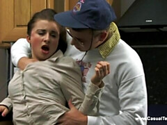 デカ尻, デカチン, デカパイ, フェラチオ, バック, キッチン, ガリガリ, ティーン