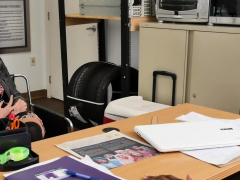 Director grabs chicks head while sucking