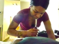 BLACK GODDESS SPITS: Deepthroat Prostitute Blowjob with Doctor Grool