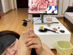 Kinky asian MILF foot fetish porn