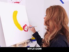 茶髪の, イマラチオ, なめる, 淫乱熟女, 母, 自然山雀, オマンコ, オッパイの