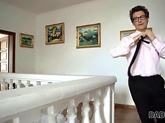 美人, フェラチオ, 巨乳な, エロ熟女, なめる, 淫乱熟女, オマンコ, 義母