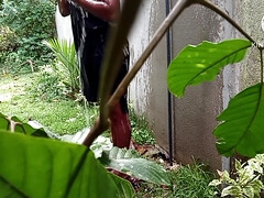 In den arsch, Frau, Behaart, Im freien, Öffentlich, Muschi, Solo, Stiefmutter