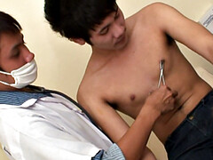 Anal, Asiatique, Tir de sperme, Médecin, Homosexuelle, Maigrichonne, Uniforme