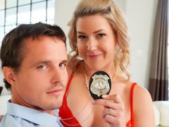 舐める尻, デカパイ, ブロンド, フェラチオ, 手コキする, キス, 淫乱熟女, オッパイの