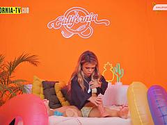 Brazilian Naughty Dwarf Fucks Herself with Giant Dildo