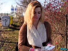 Lost Blond Blowing Penis For Cash 1 - Public Agent