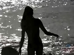 Schwarz, Braunhaarige, Frau, Hd, Lingerie, Im freien, Solo